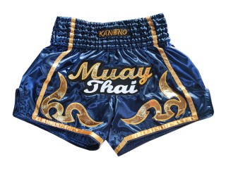 Kanong Retro Thai Boxing Shorts : KNSRTO-232-Navy
