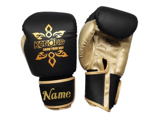 Custom Kids Boxing Gloves : KNGCUST-KIDS-428 Black-Gold
