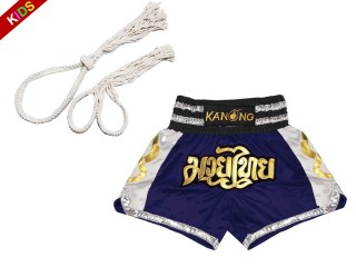 Mongkol Prajead set with Muay Thai Shorts for Children : Boran-147-Navy