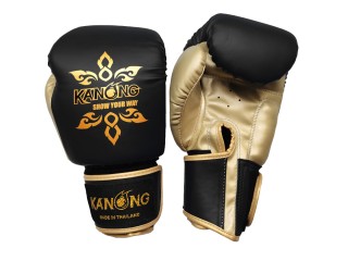 Kanong Kids Kick Boxing Gloves : Thai Power Black/Gold