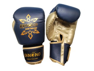 Kanong Kids Muay Thai Gloves : Thai Power Navy/Gold