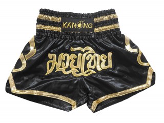 Kanong Muay Thai Kick boxing Shorts : KNS-121-Black