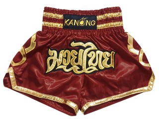 Kanong Muay Thai Kick boxing Shorts : KNS-121-Maroon