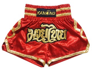 Kanong Muay Thai Kick boxing Shorts : KNS-121-Red