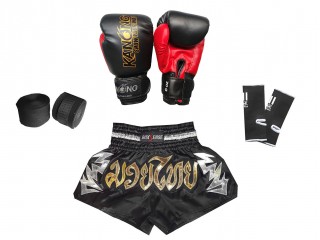 Kids Muay Thai Boxing Set : Black