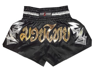 Boxsense Kids Muay Thai Shorts : BXSKID-010-Black