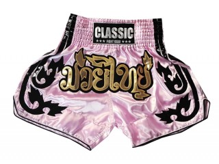 Classic Muay Thai Fight Shorts : CLS-016-Pink