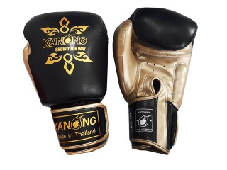 Kanong Kids Muay Thai Boxing Gloves : Thai Power Black/Gold