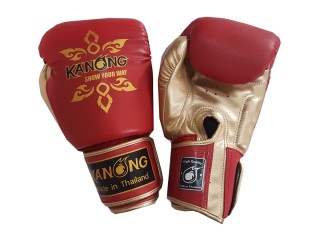 Kanong Muay Thai Boxing Gloves : Thai Power Red/Gold