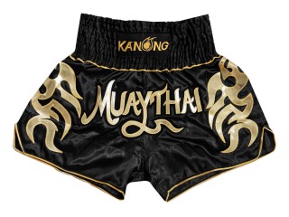 Kanong Kids Muay Thai Kick boxing Shorts : KNS-134-Black