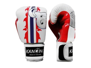Kanong Muay Thai Boxing Gloves : Elephant/White