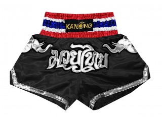Kanong Elephant Muay Thai Kick boxing Shorts : KNS-125-Black