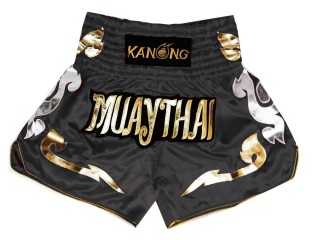 Kanong Muay Thai Kick boxing Shorts : KNS-126-Black