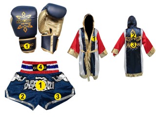 Personalised Custom Boxing Gloves, Muay Thai Shorts, and Fight Robe Set