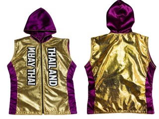 Kanong Custom Muay Thai Walk out  Jacket : KNHOD-004-Gold-Violet