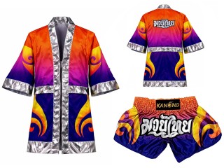 Custom Muay Thai Robe and Kickboxing Shorts : SET-507