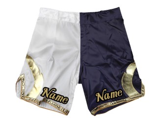 Custom MMA board shorts : White-Navy