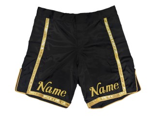 Custom MMA board shorts : Black-Gold