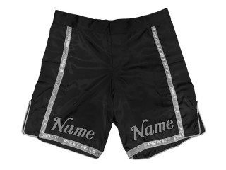 Custom MMA board shorts : Black-Silver