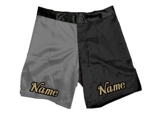 Custom MMA shorts : Grey-Black