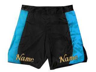 Personalised design  MMA shorts : Black-Skyblue
