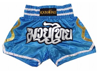 Kanong Muay Thai boxing Shorts : KNS-143-Skyblue