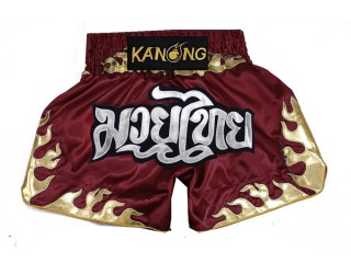 Kanong Muay Thai boxing Shorts : KNS-145-Maroon