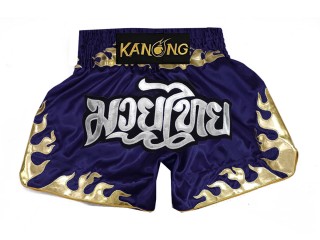 Kanong Muay Thai boxing Shorts : KNS-145-Navy