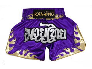 Kanong Muay Thai boxing Shorts : KNS-145-Purple
