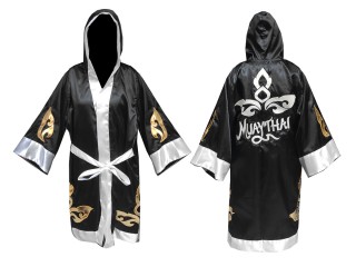 Kanong Custom Muay Thai Fight Robe : KNFIR-143-Black