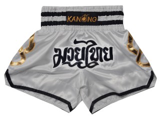 Kanong Muay Thai boxing Shorts : KNS-143-Silver