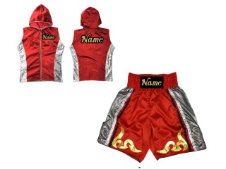 Custom Boxing set - Boxing Hoodie  and Boxing Shorts : Red