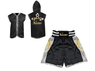 Custom Boxing set - Boxing Hoodie and Boxing Shorts : Black