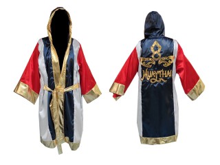 Kanong Custom Boxing Robe with hood : Navy