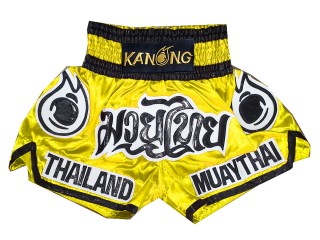 Kanong Muay Thai Kick boxing Shorts : KNS-118-Yellow