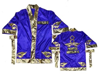 Kanong Customize Muay Thai Boxing Robe : KNFIRCUST-001 Blue