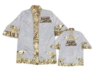 Kanong Customize Muay Thai Fight Robe : KNFIRCUST-001 White