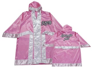 Kanong Customize Muay Thai Boxing Robe with hood : KNFIRCUST-002 Pink