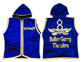 KANONG Custom Muay Thai Hoodies / Walk in Hoodies Jacket : KNHODCUST-001 Blue-Gold