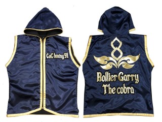 Kanong Custom Muay Thai Hoodies / Walk in Hoodies Jacket : KNHODCUST-001-Navy-Gold