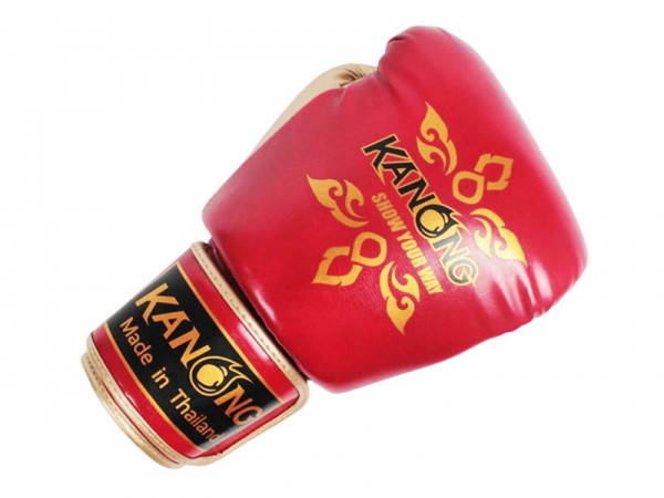 Kanong Muay Thai Boxing Gloves : Thai Power Red/Gold