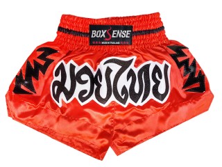 Boxsense Thai Boxing Shorts : BXS-090-Red