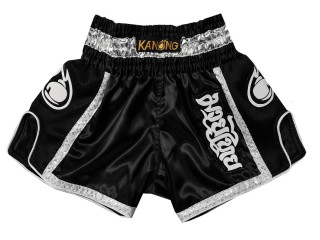 Kanong Retro Kids Thai Boxing Shorts : KNSRTO-208-Black