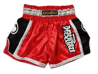 Kanong Retro Boy Thai Boxing Shorts: KNSRTO-208-Red