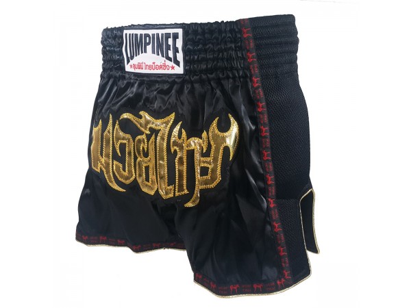 Lumpinee Retro Muay Thai Shorts : LUMRTO-003 Black | MuayThaiChoice.com