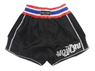 Boxsense Kids Retro Thai Boxing Shorts : BXSRTO-001-Black