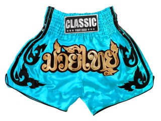 Classic Muay Thai Fight Shorts girls : CLS-016 Skyblue-W