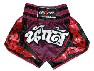 Boxsense Thai Boxing Shorts : BXS-063-Maroon