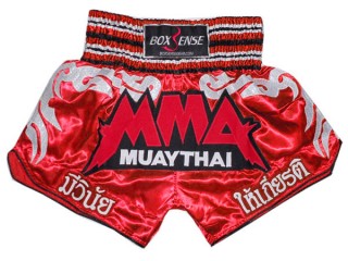 Boxsense Thai Boxing Shorts : BXS-066-Red