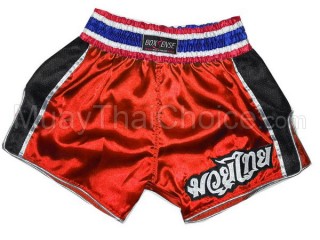 Boxsense Retro Thai Boxing Shorts : BXSRTO-001-Red